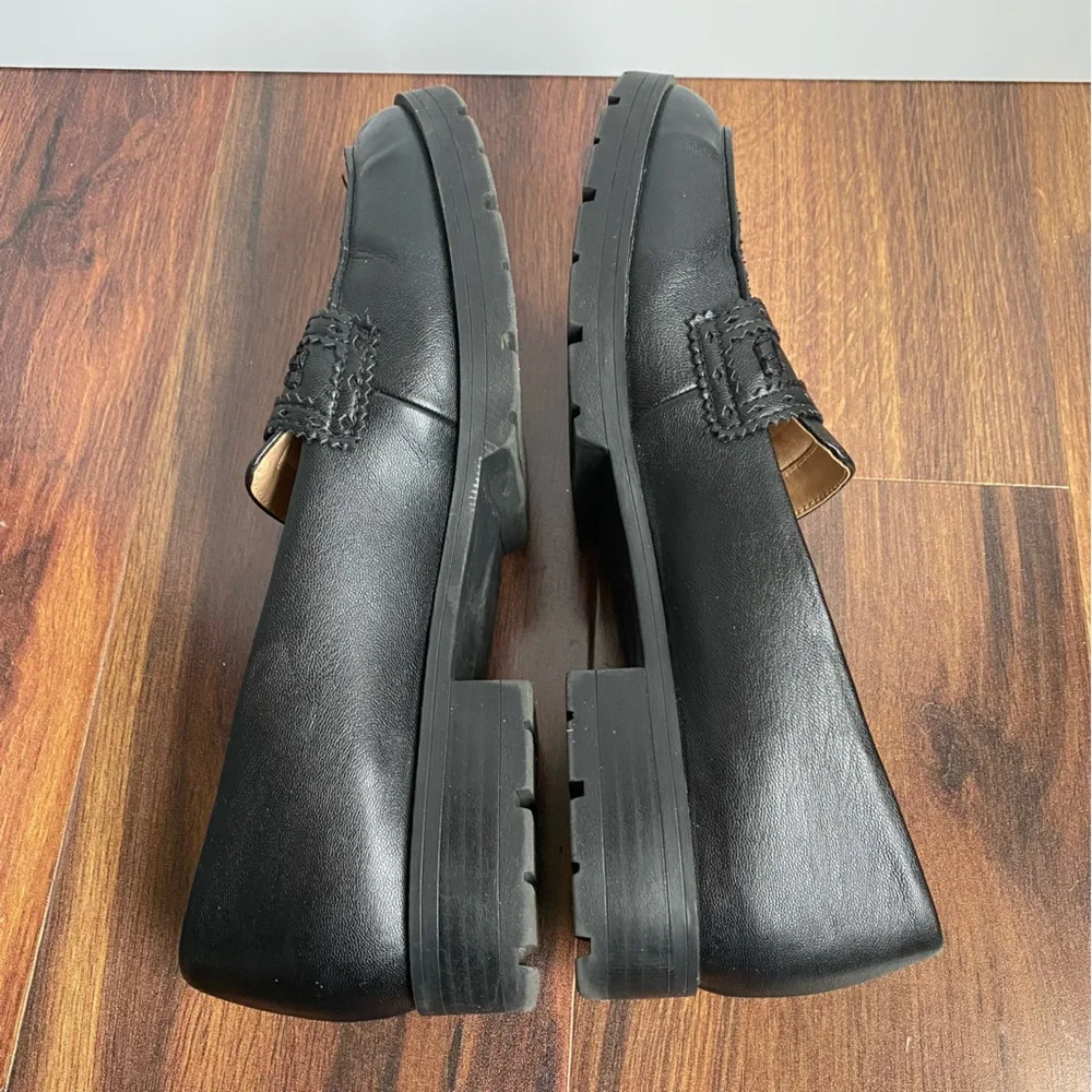 Life Stride London Black Chunky Heel Slip On Loafer Black Womens 9